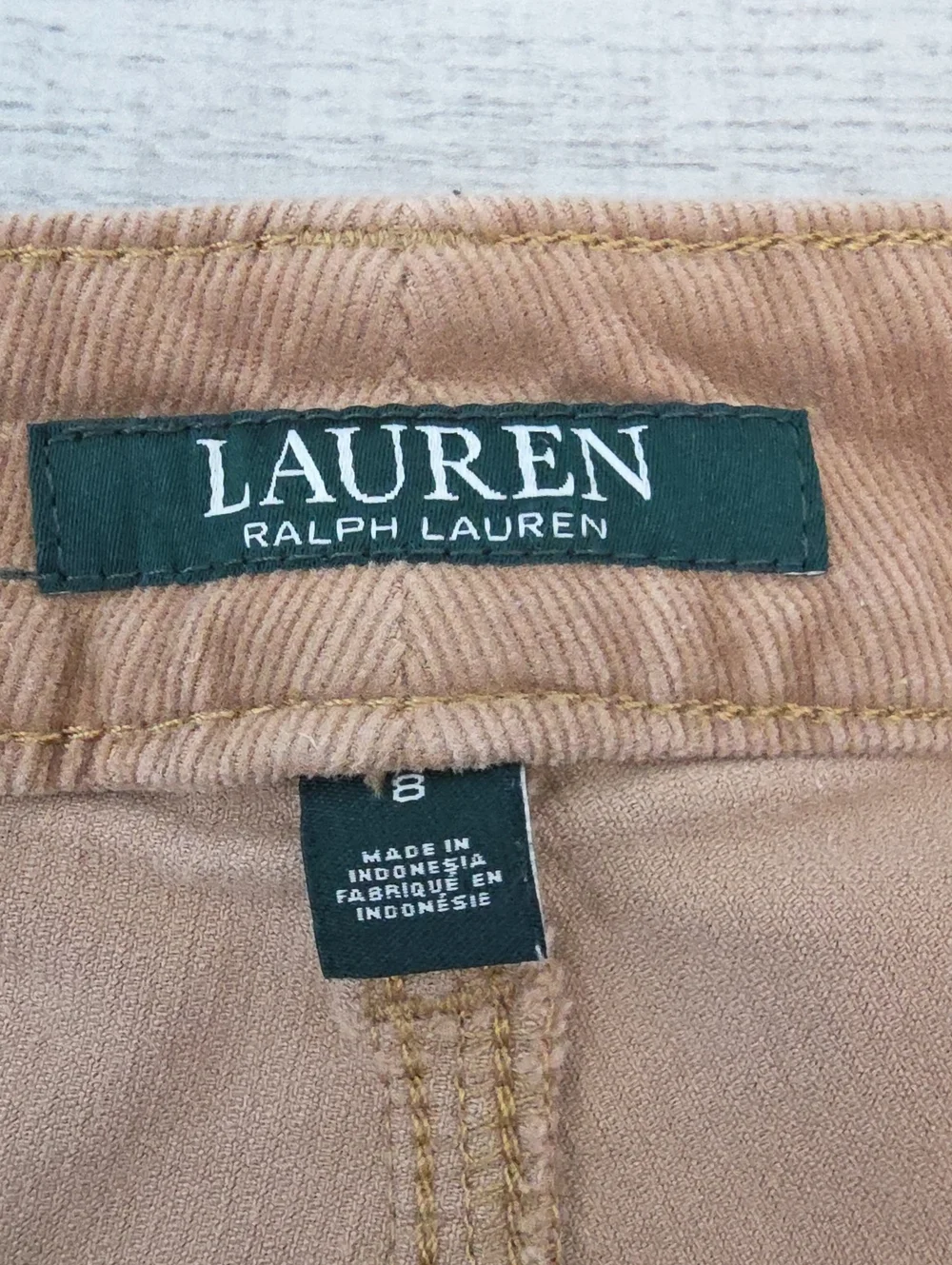 Lauren Ralph Lauren Women's Size 8 Tan Corduroy Straight Leg Pants Equestrian
